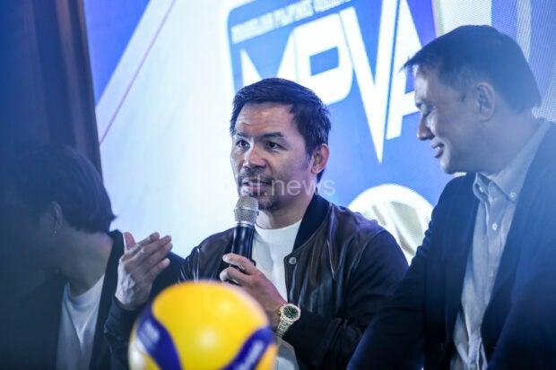 Filipino boxing legend Manny Pacquiao during a press conference
