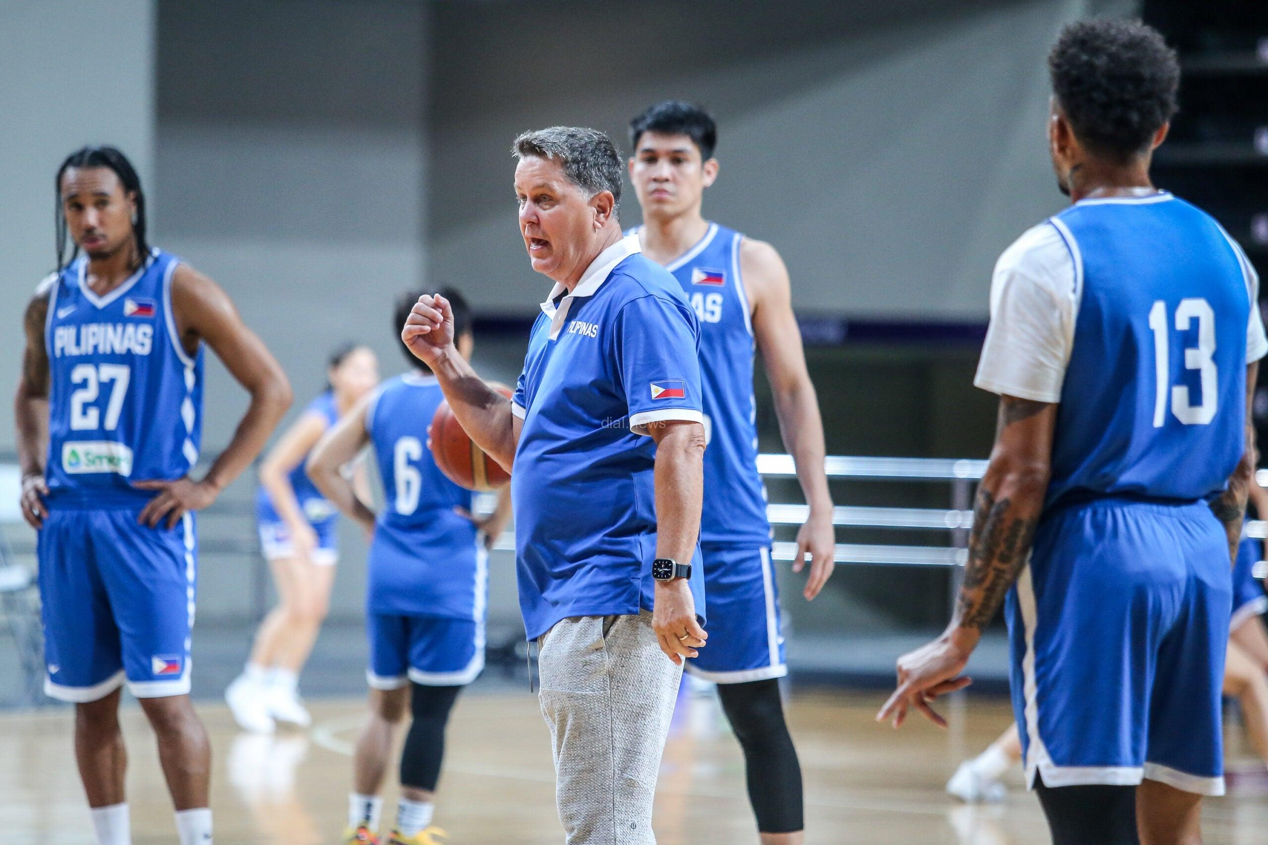 Gilas Pilipinas coach Tim Cone during a training session for the Asian Games.