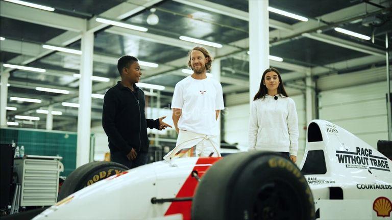 F1 Juniors Zac and Scarlett chat with four-time world champion Sebastian Vettel on his life after F1 and his Race without Trace venture.